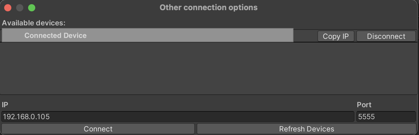 Other connection options