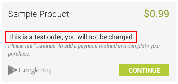 Ensure that you are in test mode before purchasing.
