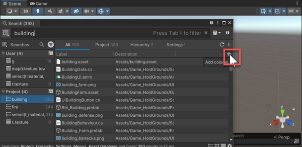 Add more columns with the + icon
