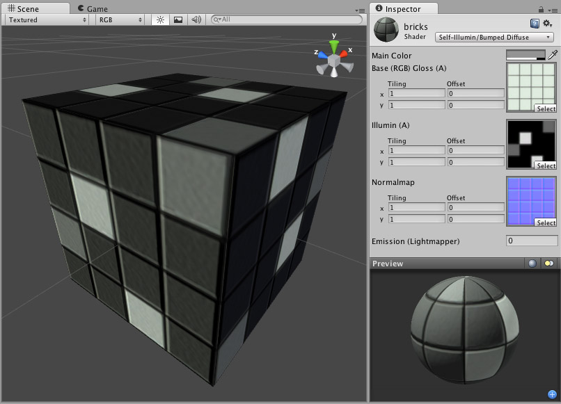 Self-Illuminated Normal mapped Diffuse shader.