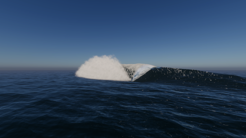A rolling wave using the 3D deformation water system.